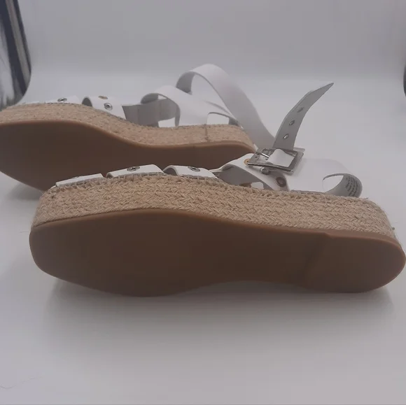 NWOT FREE PEOPLE White Gladiator Sandal Espadrille Flatform Platform 39 Size 9 - Picture 10 of 13